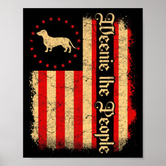 Poster Weenie The People 4 Juillet Drapeau Américain Usa