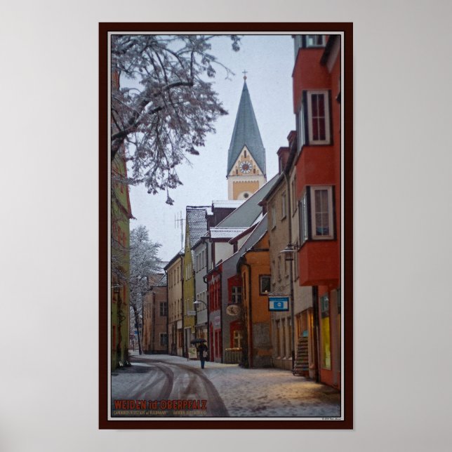 Poster Weiden id Opf - Snowy Side Street (Devant)