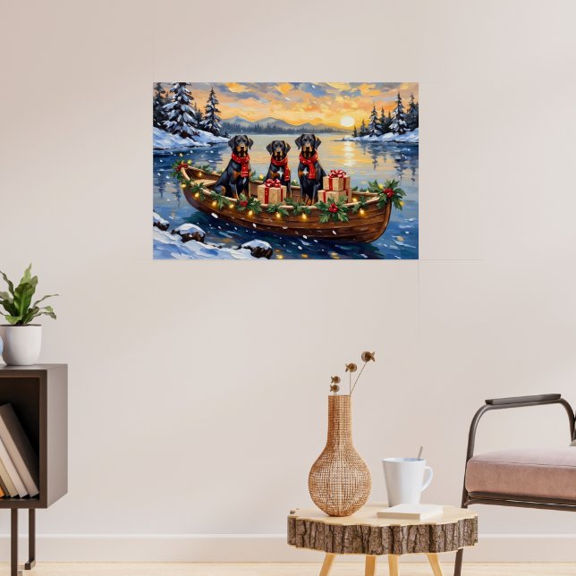 Poster Weimaraner Christmas Boat Holiday (Salon 3)