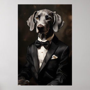 Poster Weimaraner portant une encre Tuxedo Verticale