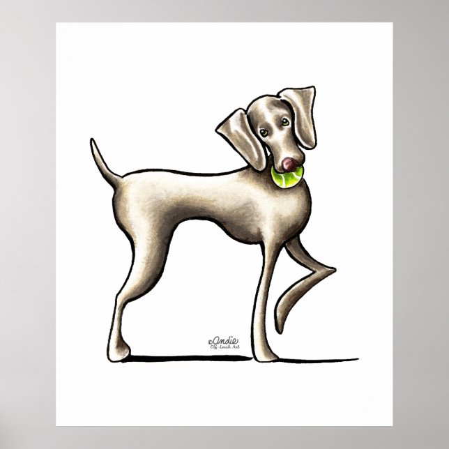 Poster Weimaraner Tennis Pro (Devant)