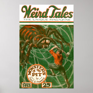 Poster Weird Tales 1925 Couverture - Monstres de la Fosse