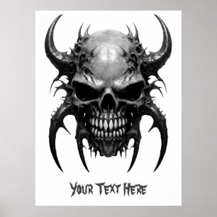Poster Weirdcore personnalisé Spirit Crâne gris