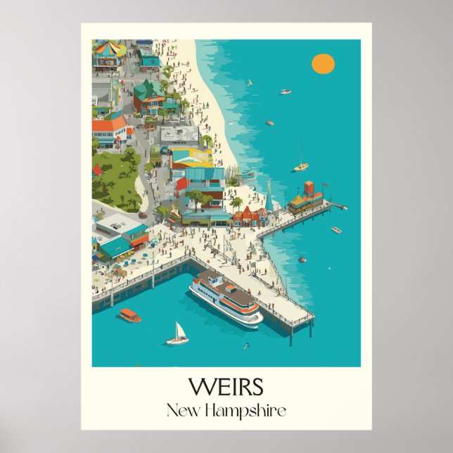 Poster Weirs New Hampshire Boardwalk Fun (Devant)