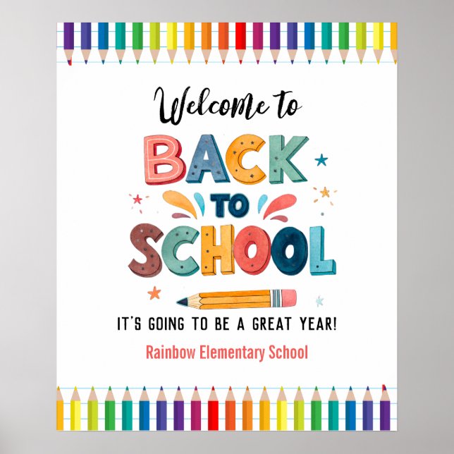 Poster Welcome back to school  , First day of school (Devant)