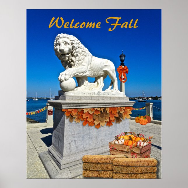 Poster Welcome Fall Coastal St Augustine Floride (Devant)