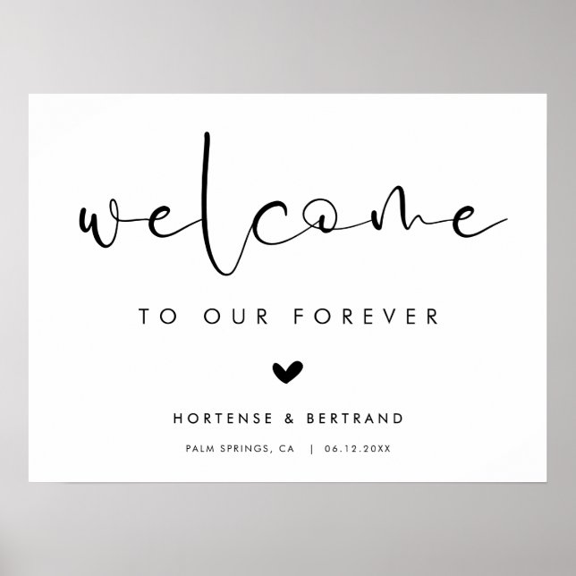 Poster Welcome to our Forever Elegant Wedding  (Devant)