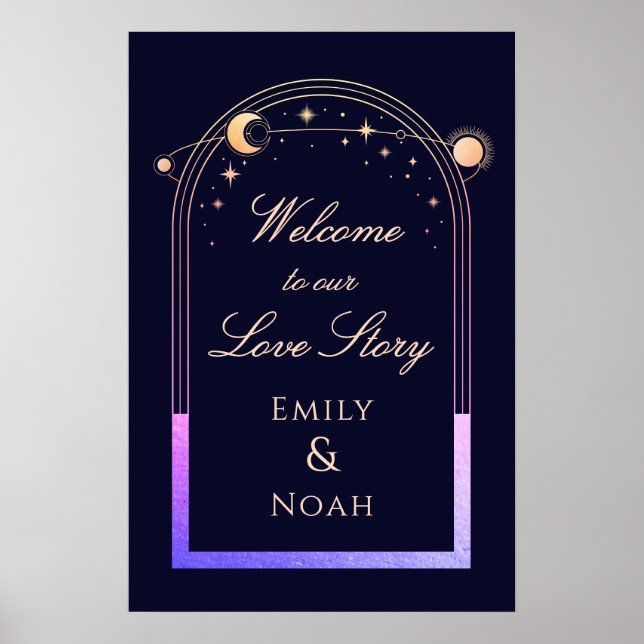 Poster Welcome To Our Love Story Wedding Welcome Sign (Devant)