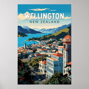 Poster Wellington Nouvelle-Zélande Voyage Art Vintage