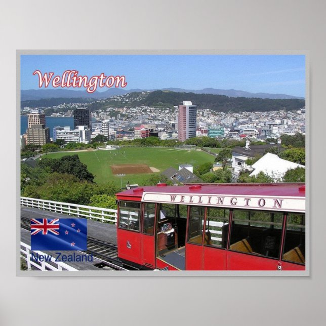 Poster Wellington - Téléphérique - Nouvelle-Zélande - (Devant)