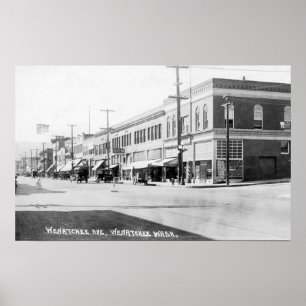 Poster Wenatchee, WashingtonView d'avenue de Wenatchee