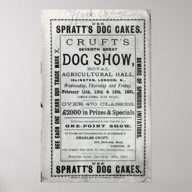 Poster Werbung Cruft's Dog Show (Vorne)