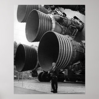Poster Werner von Bran et la fusée Saturn V