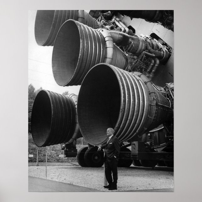 Poster Werner von Bran et la fusée Saturn V (Devant)
