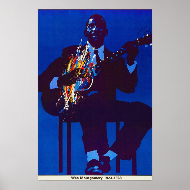 Poster Wes Montgomery Illustré Vintage (Devant)