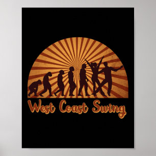 Poster West Coast Swing Dance Party Conception pour danse