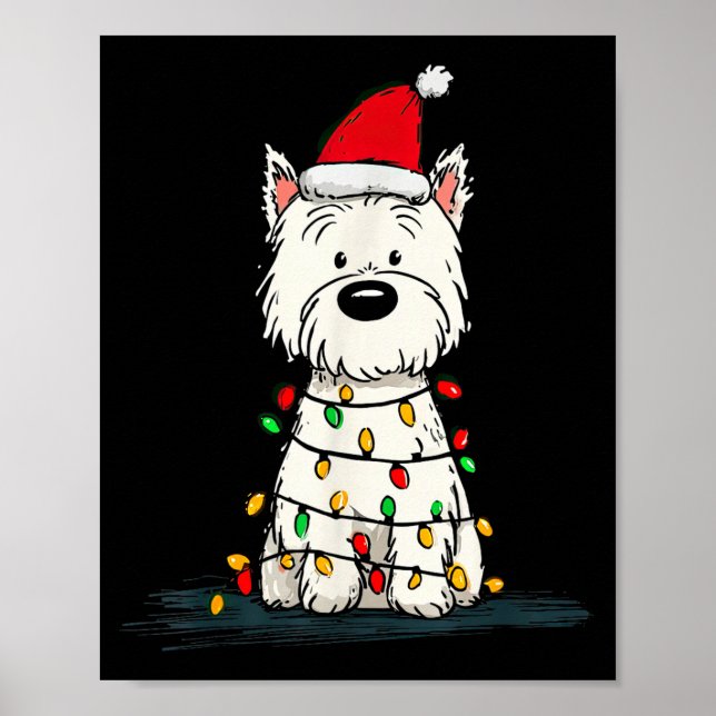 Poster West Highland White Terrier Christmas Graphics Dog (Devant)