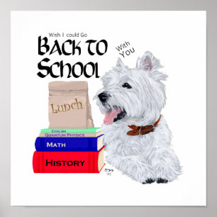 Poster West Highland White Terrier Retour à l'école