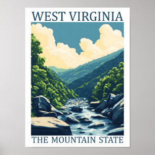Poster West Virginia the Mountain State USA Travel Place