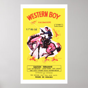 Poster Western Boy (Vintage Américain Firecracker)