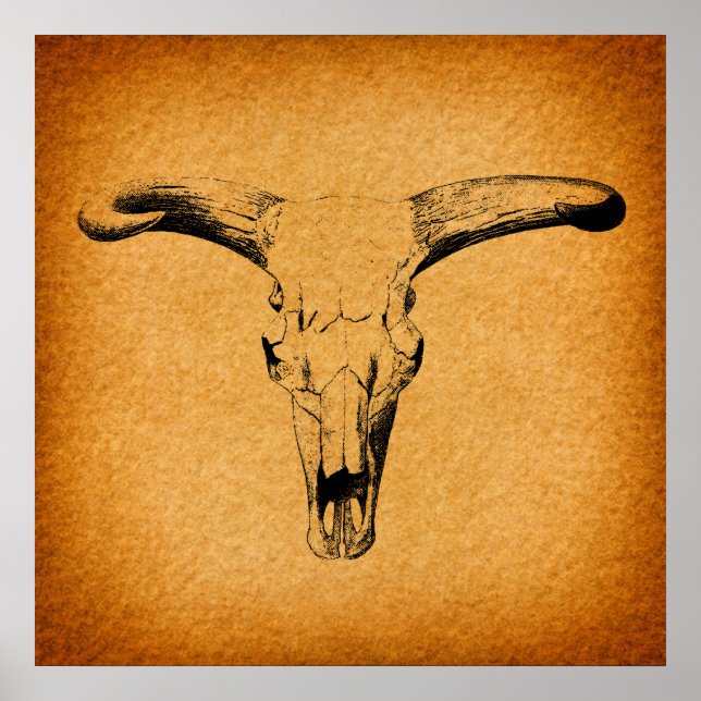 Poster Western Bull Horns (Devant)