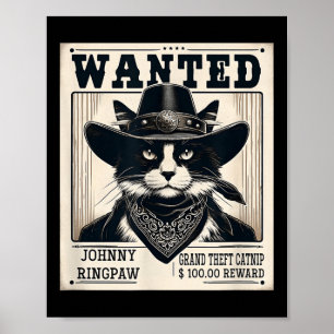 Poster Western Cat Cowboy Muchshot Recherché
