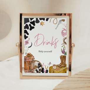 Poster Western Cowgirl Baby shower Boissons
