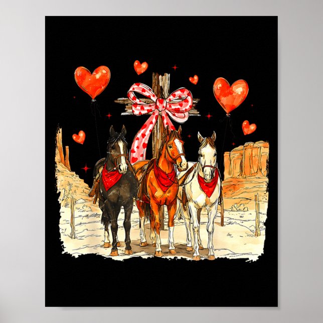 Poster Western Horse Valentine Funny Western Valentines D (Devant)