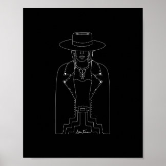 Poster Western Lady Outlaw Black & White Wall Art Imprime