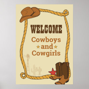 Poster Western Rodeo Fête à thème 1er Rodéo Anniversaire