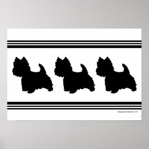 Poster Westie Silhouette