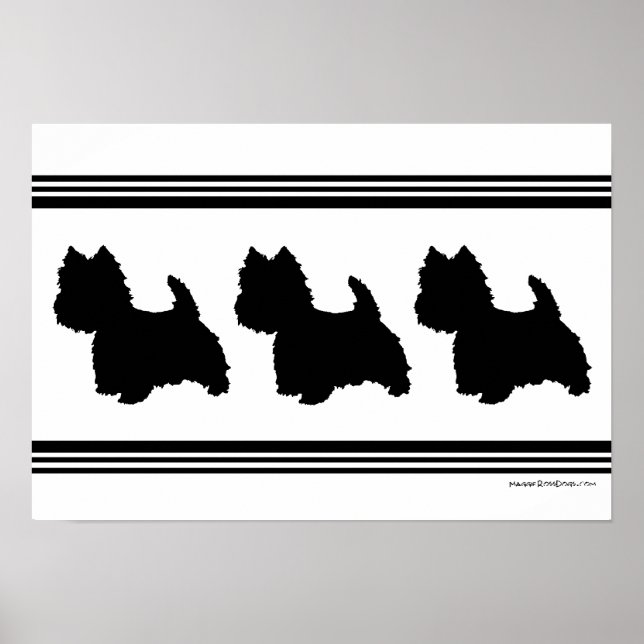 Poster Westie Silhouette (Devant)