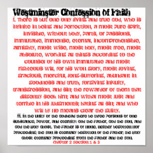 Poster Westminster Confession Ch. 2 Section 1 et 3