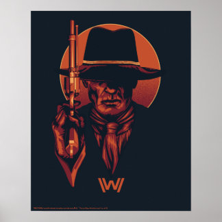 Poster Westworld | Homme en noir avec révolver