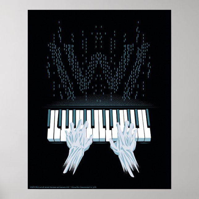 Poster Westworld | Mains Android Sur Piano Joueur (Devant)