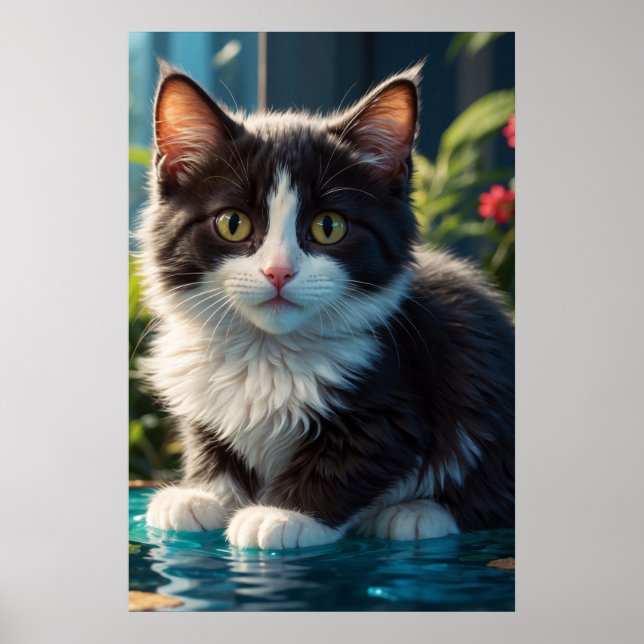 Poster *~* Wet AP68 2:3 Chat Feline Kitten Kitty Sweet (Devant)
