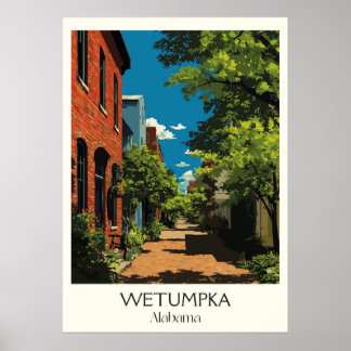 Poster Wetumpka Alabama Historic Downtown
