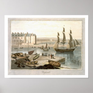 Poster Weymouth Harbour, de "A Voyage Autour Du Grand Bri