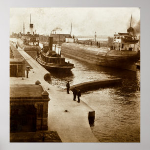 Poster Whalebacks dans les serrures de Soo, chambre de