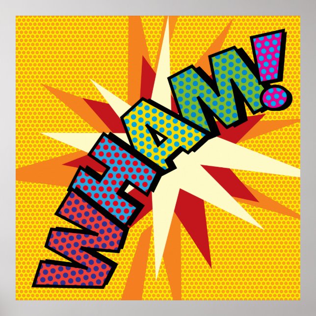 Poster WHAM Bande dessinée rétro amusante Pop Art (Devant)