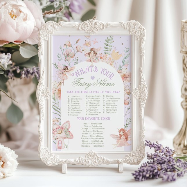Poster Whats your Fairy Name Whimsical Birthday game (Créateur téléchargé)