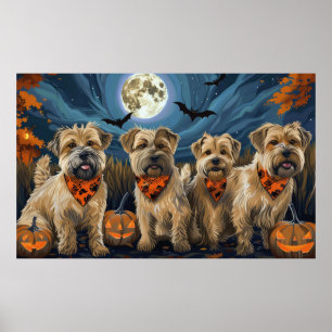 Poster Wheaten Terrier Halloween Éffrayant