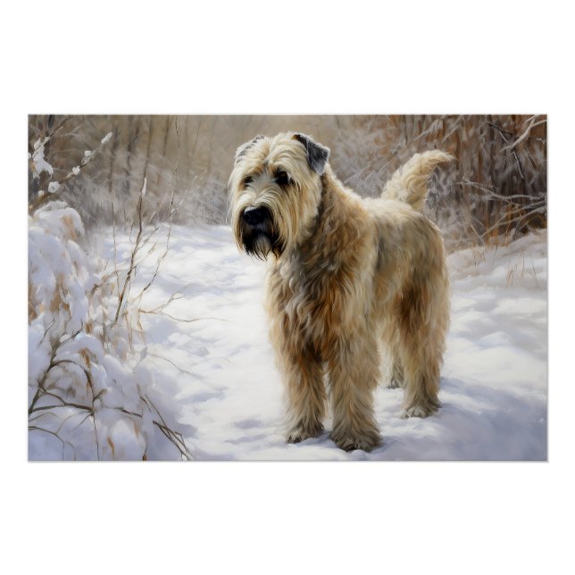 Poster Wheaten Terrier Laisser neiger Noël (Devant)