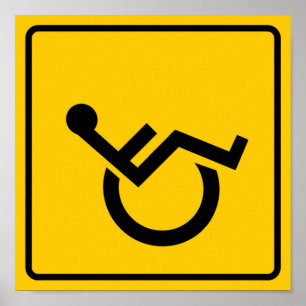 Poster Wheelchair Traffic Highway Sign