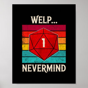 Poster Whelp Peu importe D20 Dés Joueur de plateau Hommes
