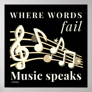 Poster WHERE WORDS FAIL MUSIC PARLE un don inspirant