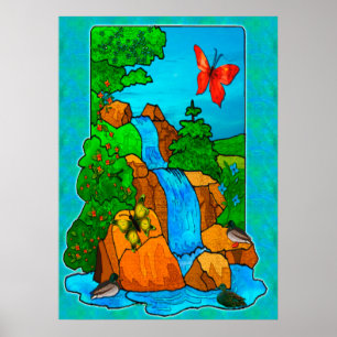 Poster Whimsey Falls Nature Fantasy