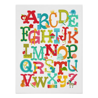 Poster Whimsical Alphabet for Kids