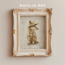 Whimsical Coyote en Casquette animal rustique