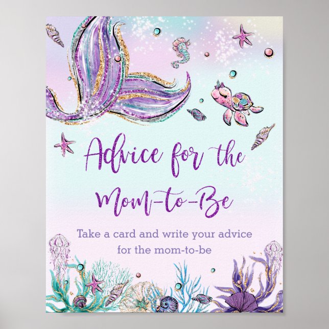 Poster Whimsical Mermaid Tail Conseils pour la maman d'êt (Devant)